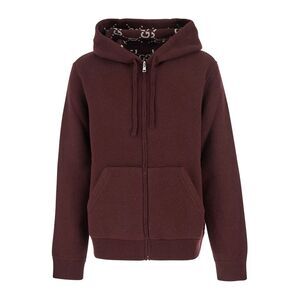 Gucci Men Bordeaux Reversible Cardigan With Drawstring Hood In Wool Man